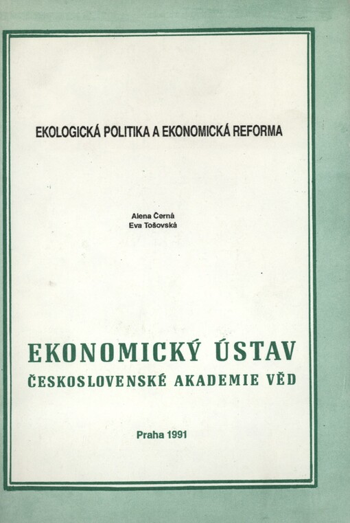 Ekologická politika a ekonomická reforma