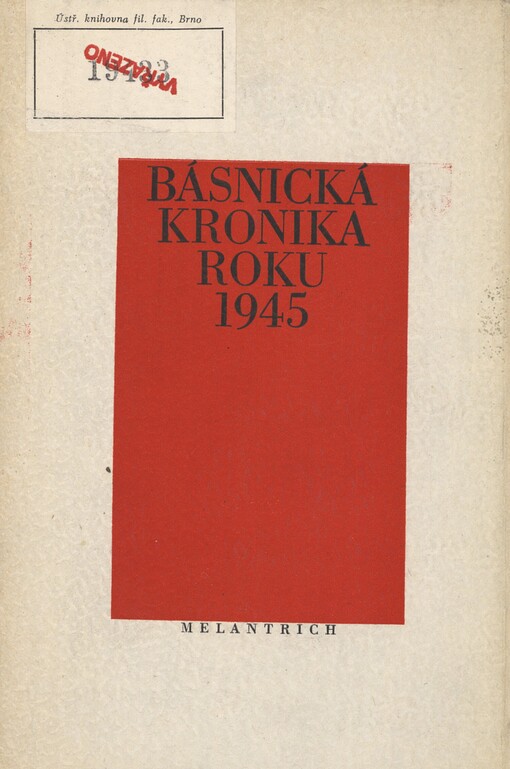 Básnická kronika roku 1945 :Verše z novin a časopisů