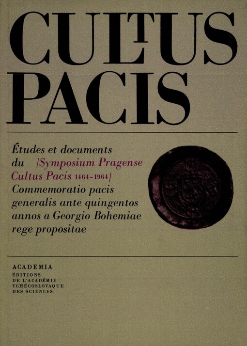 Cultus Pacis :études et documents du 