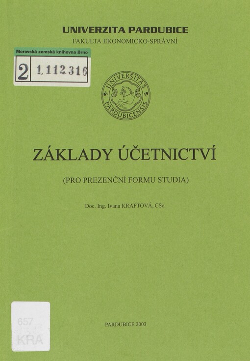 Základy účetnictví :(pro prezenční formu studia)