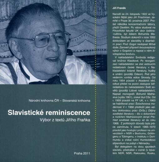 Slavistické reminiscence: výbor z textů Jiřího Fraňka