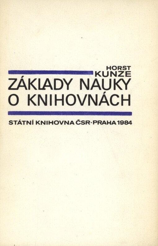 Základy nauky o knihovnách : Výtah