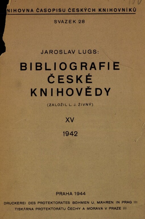 Bibliografie české knihovědy :(založil L.J. Živný)