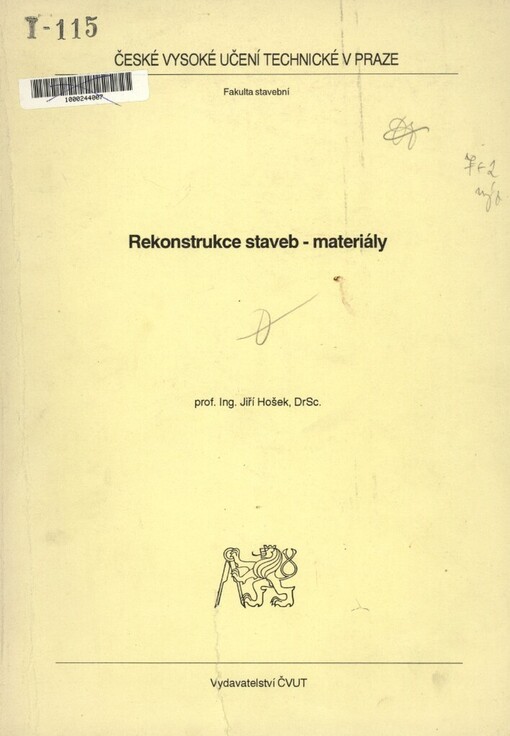 Rekonstrukce staveb - materiály
