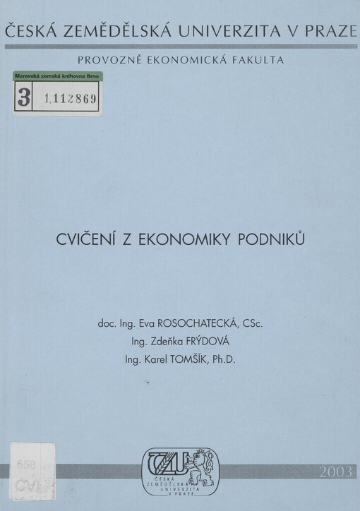 Cvičení z ekonomiky podniků