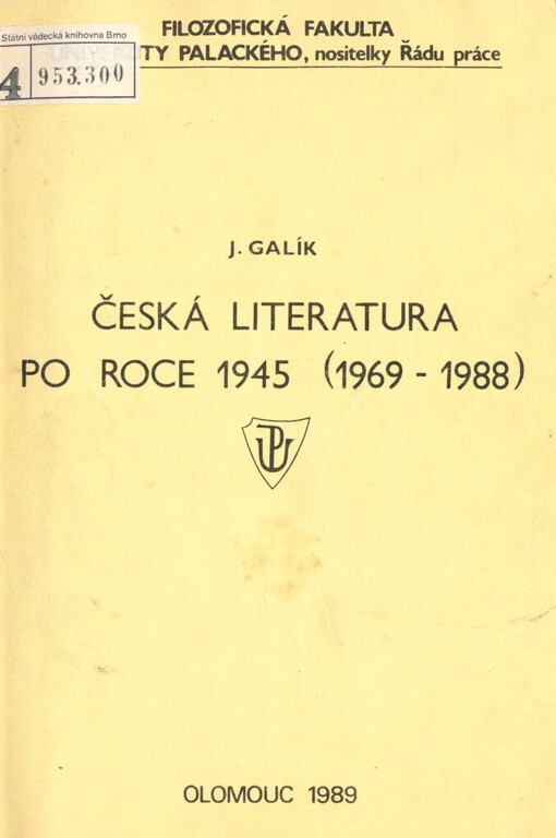Česká literatura po roce 1945. 1969-1988