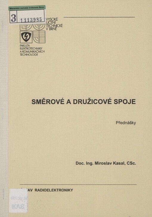 Směrové a družicové spoje :přednášky