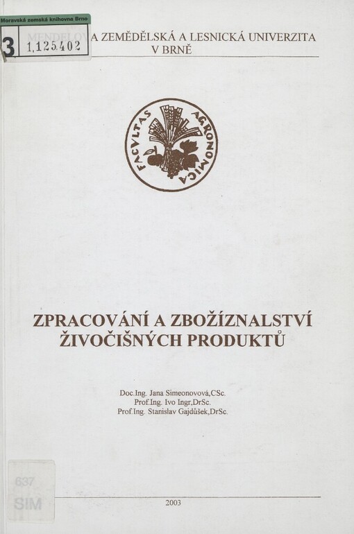Zpracování a zbožíznalství živočišných produktů