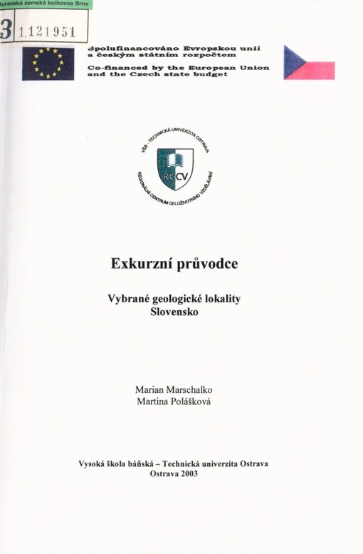 Exkurzní průvodce: vybrané geologické lokality : Slovensko