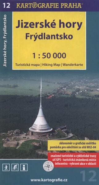 Jizerské hory, Frýdlantsko turistická mapa 1:50 000