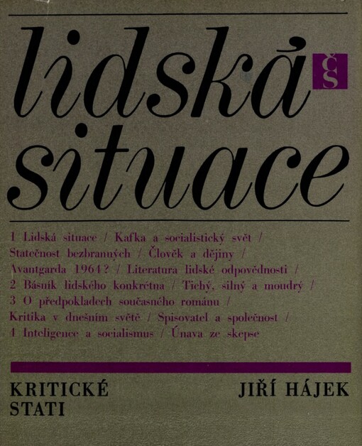 Lidská situace :kritické stati