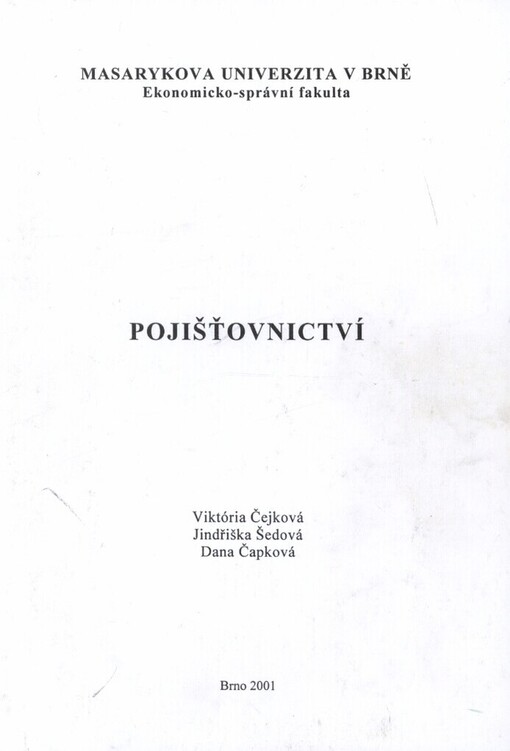 Pojišťovnictví, 1. vyd.