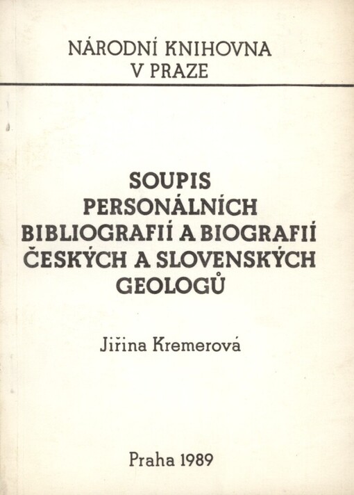 Soupis personálních bibliografií a biografií českých a slovenských geologů
