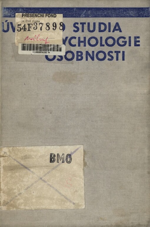 Úvod do studia psychologie osobnosti :celost. vysokošk. učebnice pro studenty filozof. fakult stud. oboru psychologie