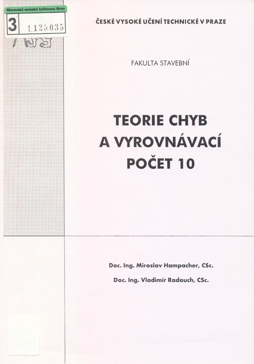 Teorie chyb a vyrovnávací počet 10