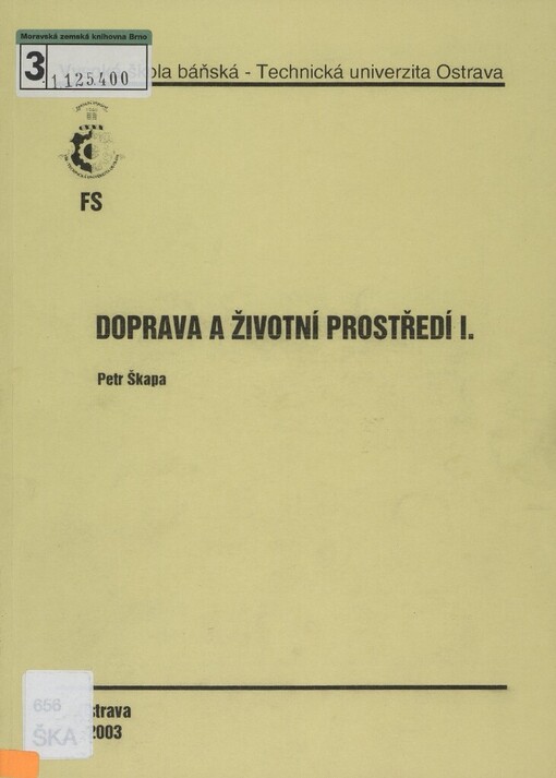Doprava a životní prostředí.I.
