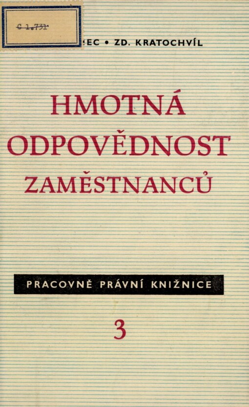 Hmotná odpovědnost zaměstnanců, 2., přeprac. vyd.