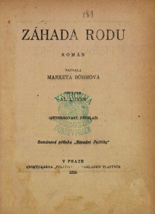 Záhada rodu :román