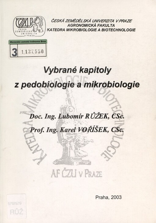 Vybrané kapitoly z pedobiologie a mikrobiologie