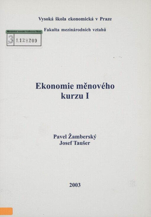 Ekonomie měnového kurzu I