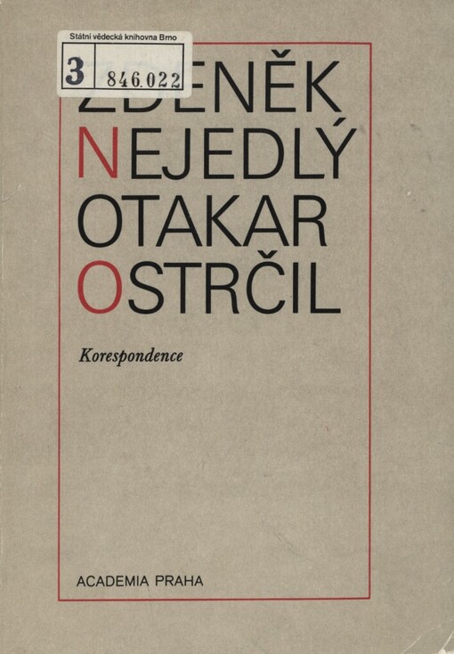 Zdeněk Nejedlý - Otakar Ostrčil :korespondence