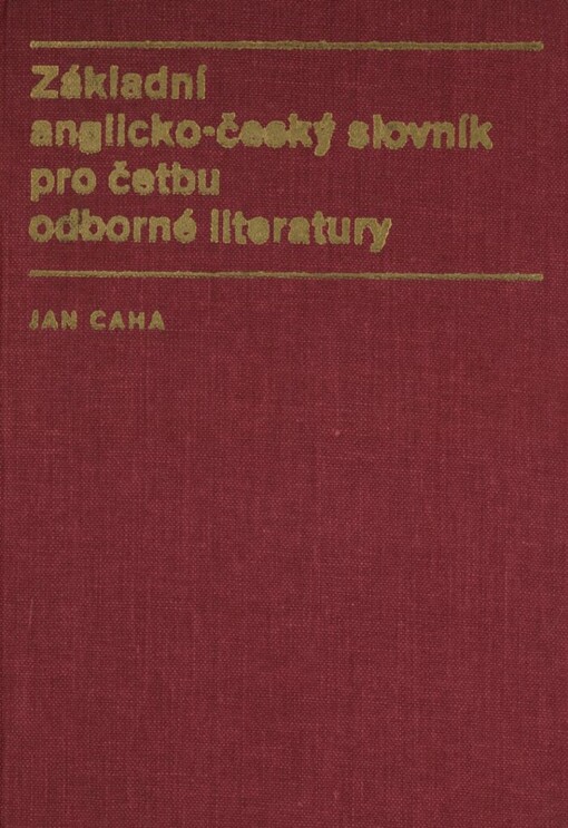 Základní anglicko-český slovník pro četbu odborné literatury