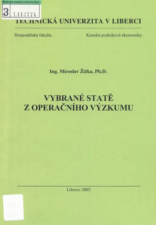 Vybrané statě z operačního výzkumu