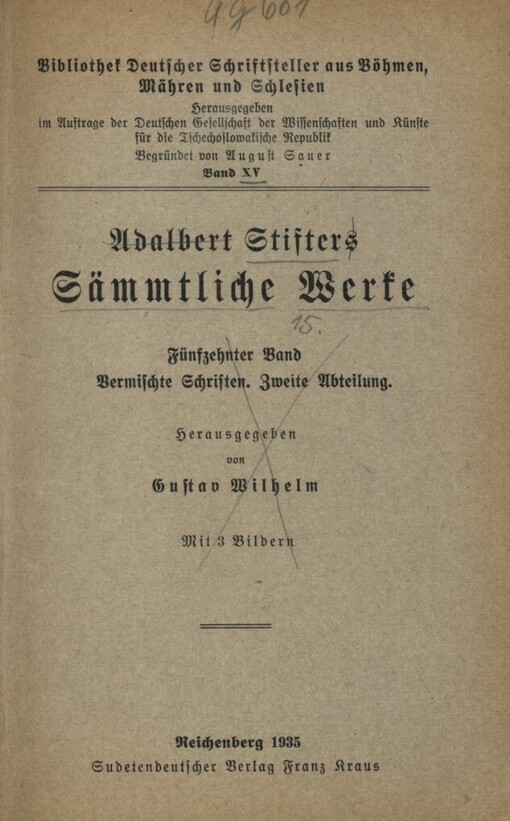 Adalbert Stifters Sämtliche Werke