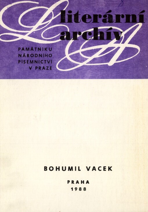 Bohumil Vacek (1871-1965) :Písemná pozůstalost