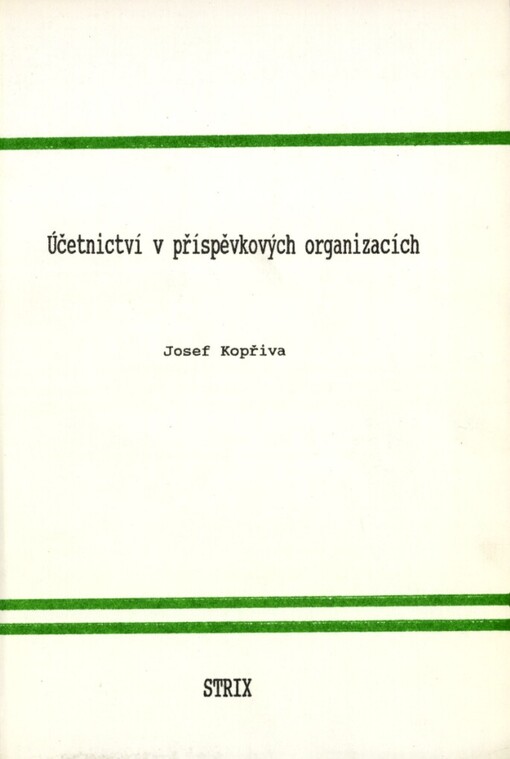 Účetnictví v příspěvkových organizacích