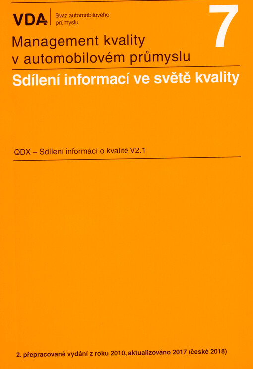 Sdílení informací ve světě kvality : QDX - Sdílení informací o kvalitě V2.1