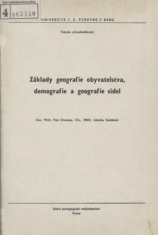 Základy geografie obyvatelstva, demografie a geografie sídel