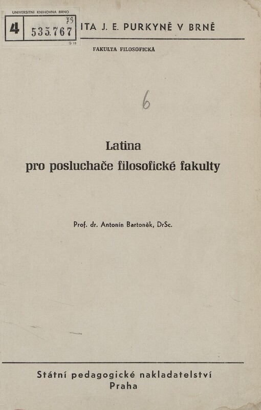 Latina pro posluchače filosofické fakulty