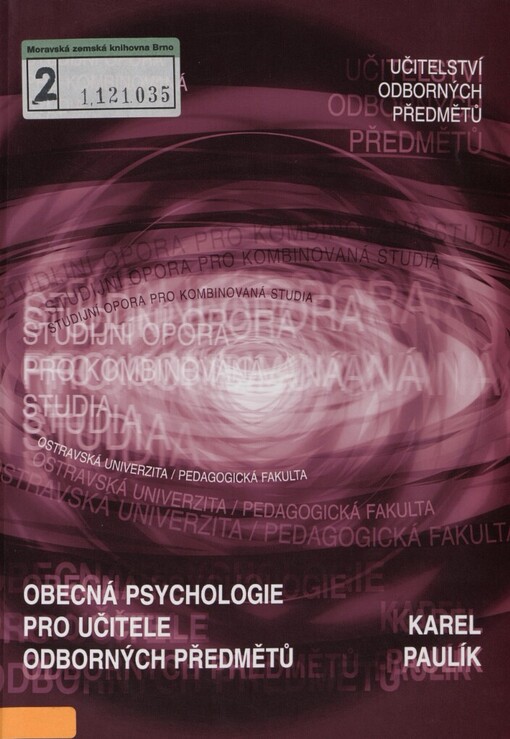 Obecná psychologie pro učitele odborných předmětů