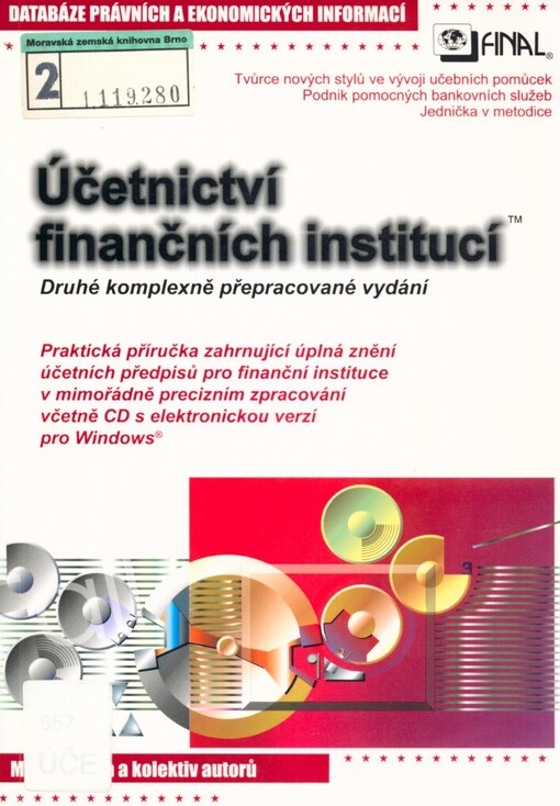 Účetnictví finančních institucí: Read and Know, verze 8 - nejmodernější učební metoda v oblasti odborné literatury