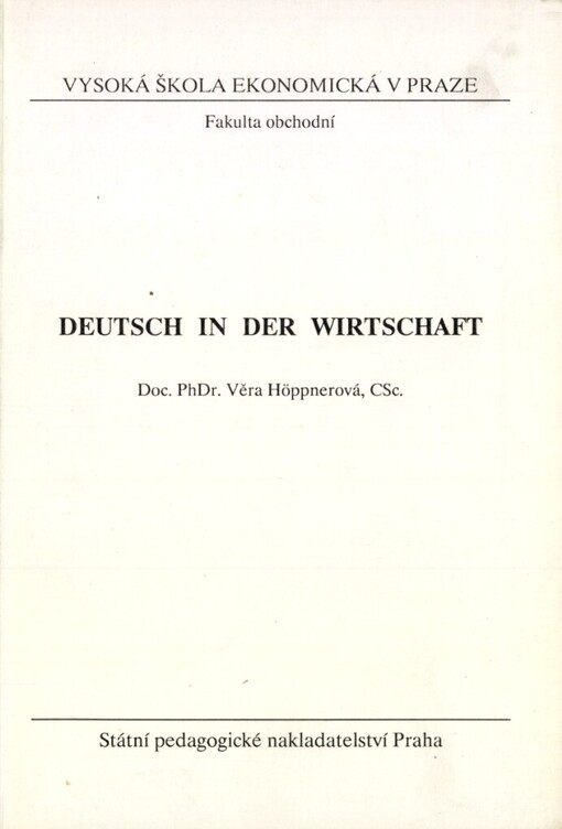Deutsch in der Wirtschaft, 1. vyd.