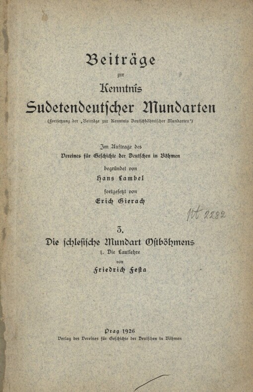Die schlesische Mundart Ostböhmens.1,Die Lautlehre