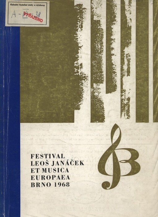 Festival Leoš Janáček et Musica Europaea: 3. mezin. hudební festival v Brně, 28. září - 6. října 1968 : Programová brožura