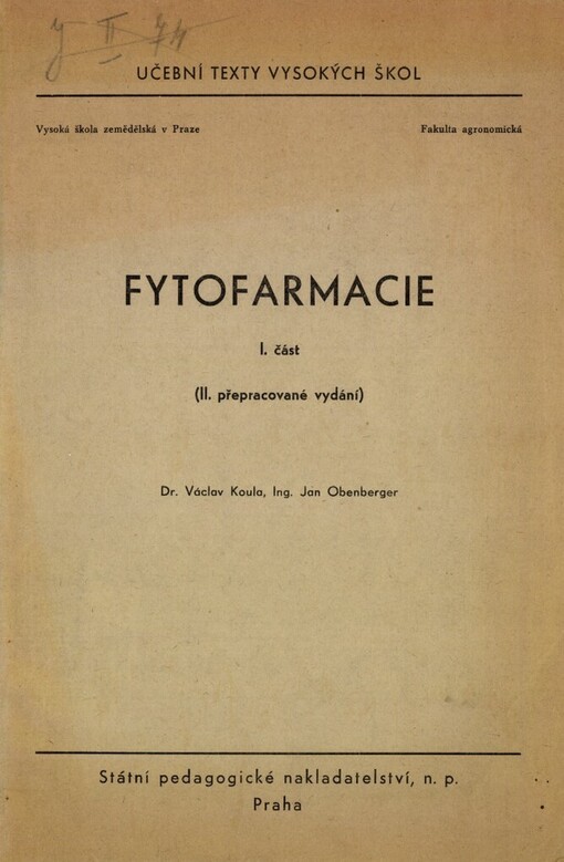 Fytofarmacie: Určeno pro posluchače kursů rostlinolékařů