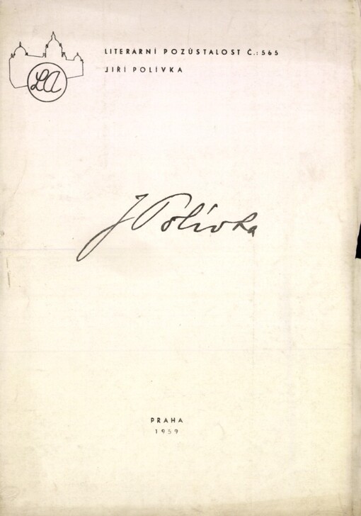 Jiří Polívka - literární pozůstalost :[Soupis]
