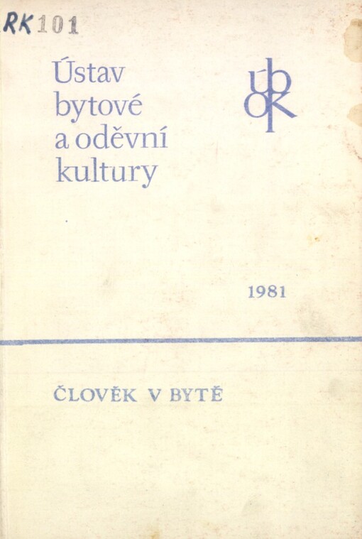 Člověk v bytě : Metody a výsledky výzkumu bydlení