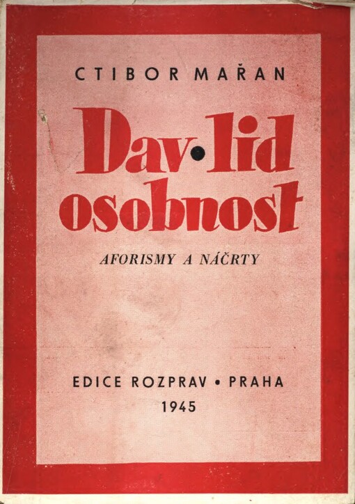 Dav, lid, osobnost :aforismy a náčrty