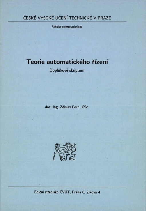 Teorie automatického řízení :doplňkové skriptum