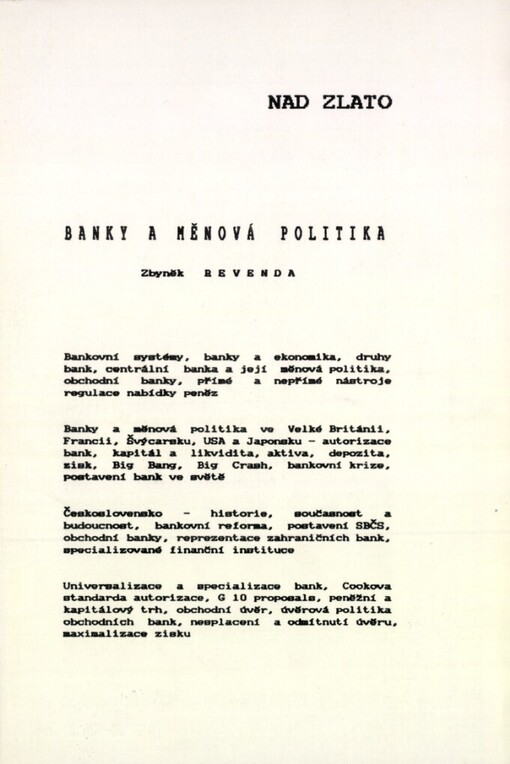 Banky a měnová politika