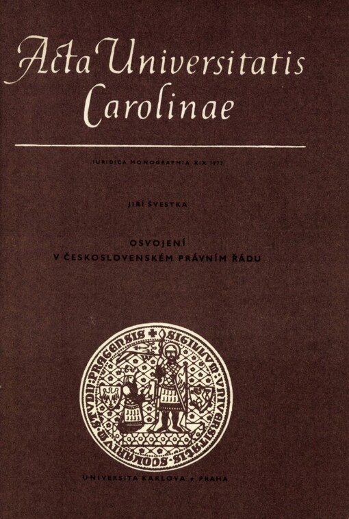 Osvojení v československém právním řádu