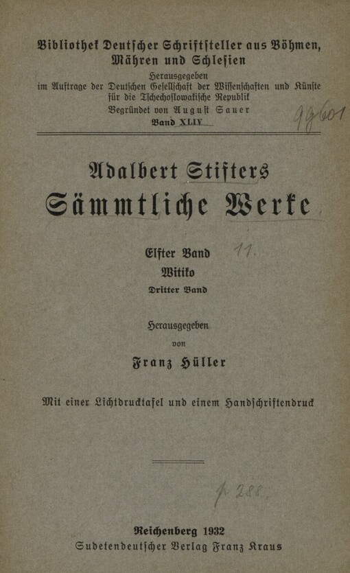 Adalbert Stifters Sämtliche Werke