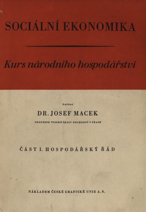 Sociální ekonomika: kurs národního hospodářství