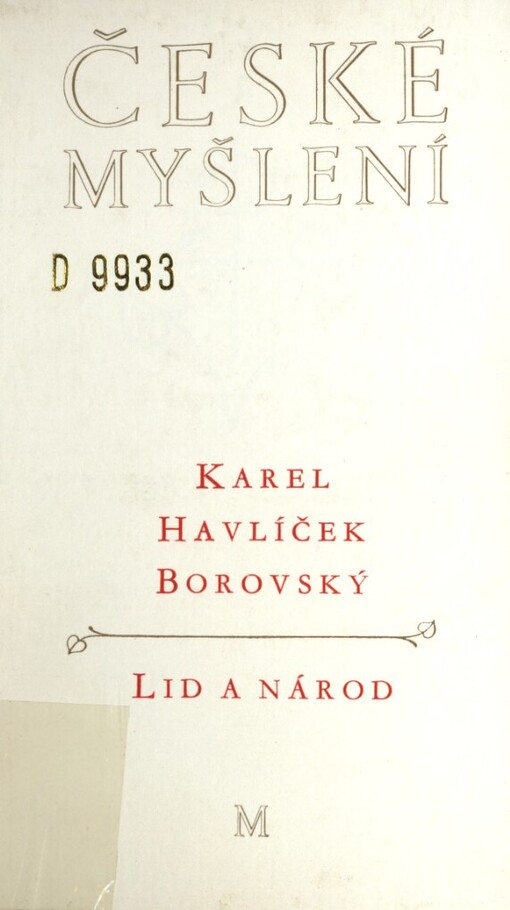 Lid a národ :úvahy a články z let 1845-1851