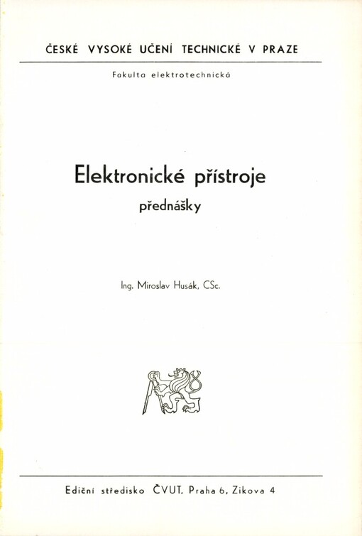 Elektronické přístroje :přednášky