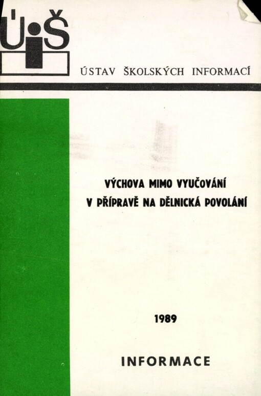 Výchova mimo vyučování v přípravě na dělnická povolání